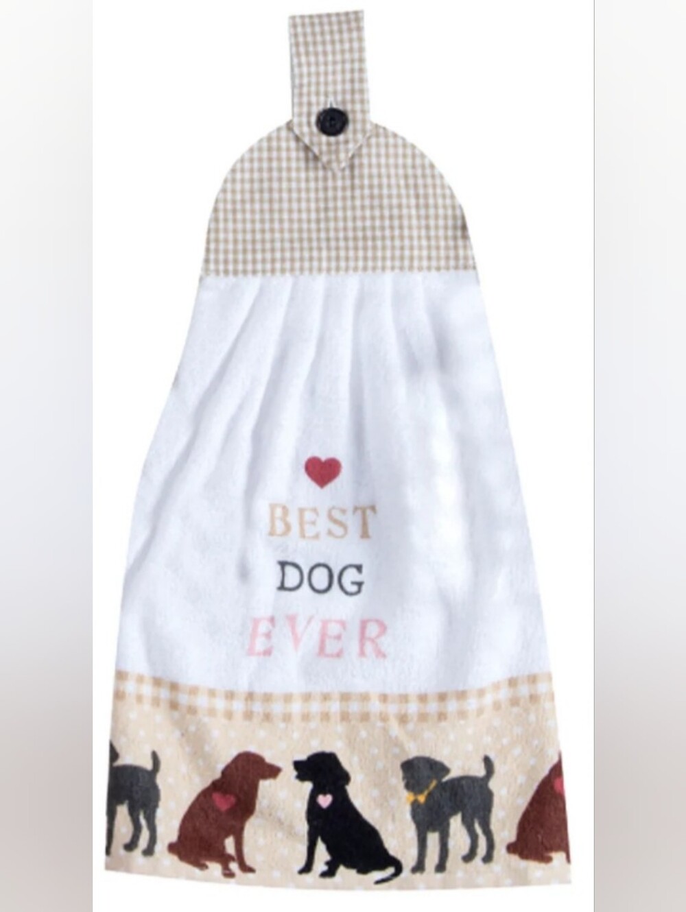 Best Dog Ever Hanging Kitchen Towel - White & Tan 2 Pcs